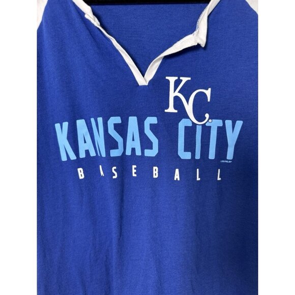 Kansas City Royals Women’s Scallop Bottoms VNeck Shirt Size Medium EUC - Picture 3 of 10